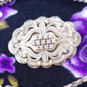 gyzyl çaýylan kümüş broşka