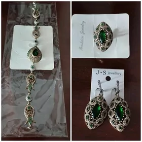 комплект серебра с позолотой