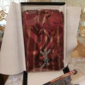 Мужская ночная шелковая