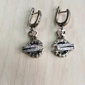 серьги, позолоченные