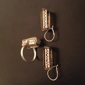 Комплект из позолоченного серебра с цитрином