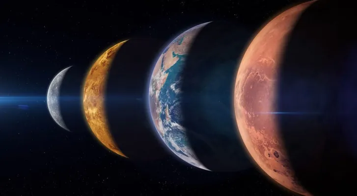 28-nji fewralda Saturn, Neptun, Merkuriý we Wenera bir hatara düzüler