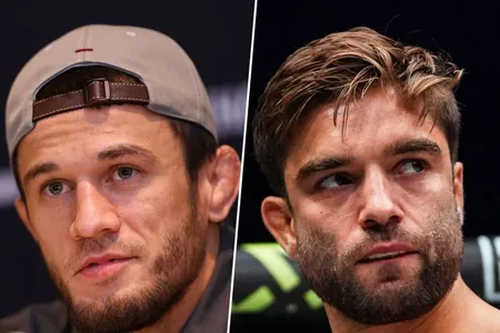 Usman Nurmagomedow PFL-iň titul söweşinden öň Alfi Dewis bilen «bakyşlaryň duelini» geçirdi