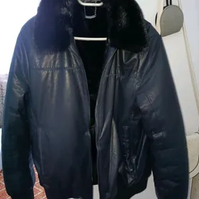 Кожа зимний куртка