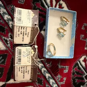 золотой комплект с топазами