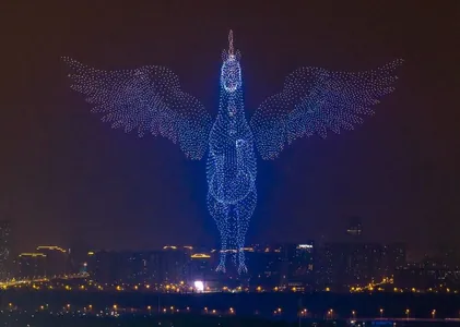 Dünýä rekordy: Hytaýda geçen şüweleňde birbada 22 580 dron asmana göterildi