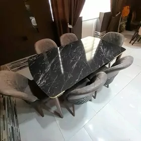 6 кишилик стол стул