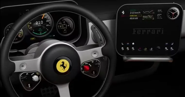 Ferrari 1000 at güýçli "Luce" elektrokarynyň salonyny "iPhone-yň" stilinde bezedi