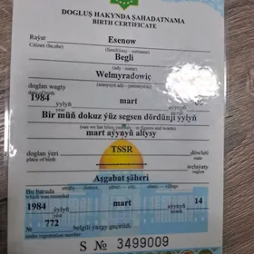 Dogluş şahadatnama