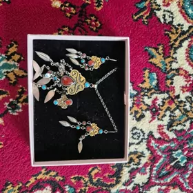 Серебряный комплект с позолото