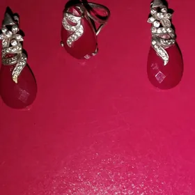 Комплект серьги и кольцо