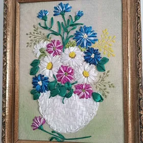 картина атласным лентами