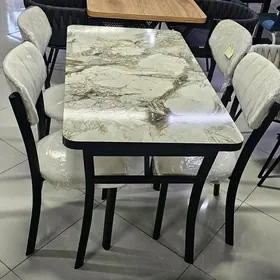 Stol stul 4 adamlyk demir ayak