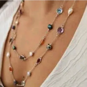 серебряное колье