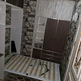 Шкаф и встроенное кровать.