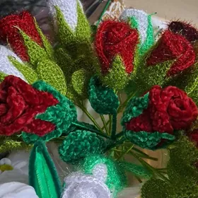 Цветы  вязанный