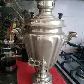 самовар чистый латунь дровеной