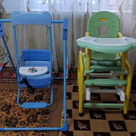 Детский стол 3 в 1 и качеля