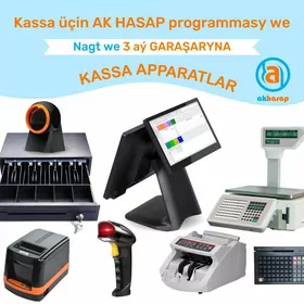 AKHASAP KASSA APARAT BARKOD SKANER CEK PRINTER