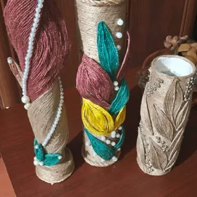 вазы  джутовые