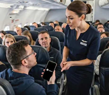 «United Airlines» gulaklyksyz aýdym diňleýän ýolagçylary gatnawdan aýryp başlar