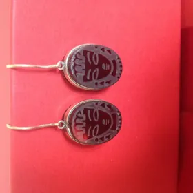 Серьги серебряные с ониксом