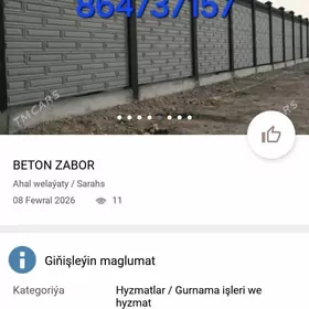 Beton zabor