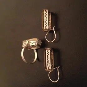 Комплект из позолоченного серебра с цитрином