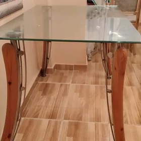 стекляный стол 75*120