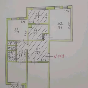 Мир2/4 в 4комнотной КВ 2 комны
