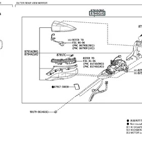 Боковое зеркало заднего вида левое в сборе ES 19-