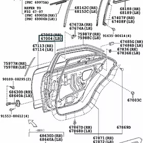 Дверь задняя левая Toyota Aurion Camry 06-11