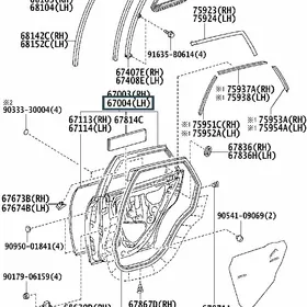 ДВЕРЬ ЗАДНЯЯ ЛЕВАЯ Lexus Rx 04-08