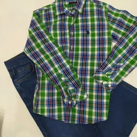 джинсы рубашка костюм