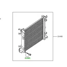 Радиатор охлаждения двигателя такси Sunny 14- Niss