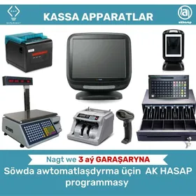AKHASAP KASSA APARAT BARKOD SKANER CEK PRINTER