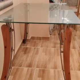 стекляный стол 75*120