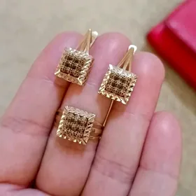 gyzyl komplekt halka yuzuk