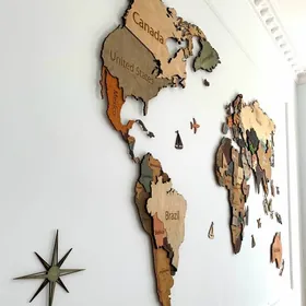 DÜNYA KARTASY/FANERA,DECOR