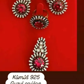 Gyzyl caýylan kumuš 925 proba