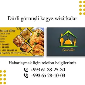 wizitka we toý çakylyklary.