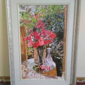 картина ваза с цветами