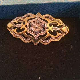 Gyzyl çaýlan kümüş broşka