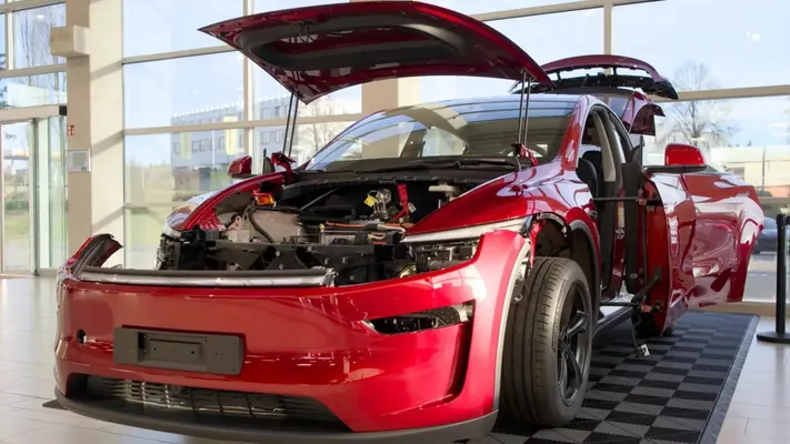 Tesla Model Y sökülen görnüşde görkezildi: ine, awtoulagyň skeleti