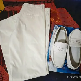 Белые брюки и туфли на мальчик