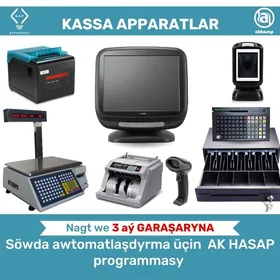 AKHASAP KASSA APARAT BARKOD SKANER CEK PRINTER
