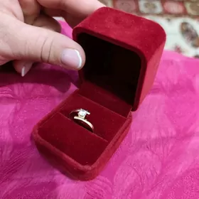 gyzyl yuzuk tek taş