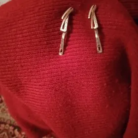 серьги серебро с позолотой