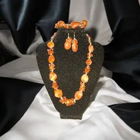 Бусы, серьги, браслет комплект