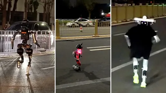 В Пекине более 70 команд роботов-гуманоидов вышли на забег перед полумарафоном